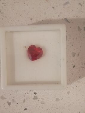 Heart-Shaped Red Andesine-labradorite Gemstone 2.25ct 9x9mm